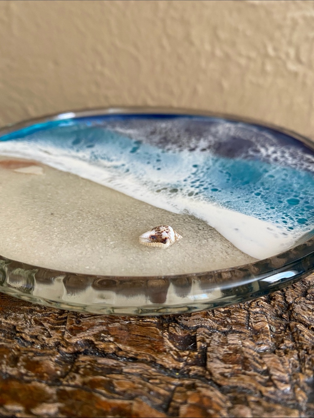 🐚Handmade🐚Glass Epoxy Resin Ocean Jewelry Dish - Picture 5 of 8